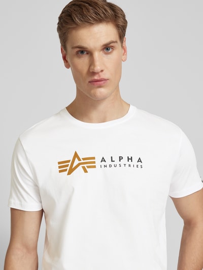 Alpha Industries T-shirt z nadrukiem z logo Biały 3