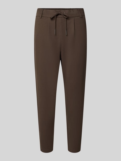 Productfoto, recht model 'Gerade Hose mit Gürtelschlaufen Modell 'POPTRASH'' van ONLY in effen donkerbruin met zachte textuur, Dames recht broek