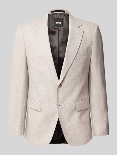 BOSS Regular Fit Sakko aus Wolle mit Logo-Futter Beige 1