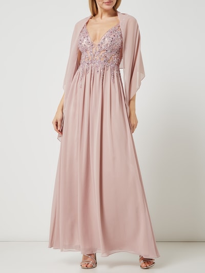 Mascara Abendkleid aus Organza und Chiffon  Mauve 4