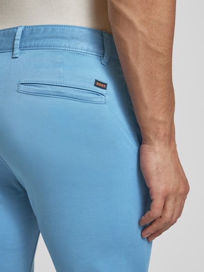 BOSS Orange Slim Fit Chino mit Gürtelschlaufen Hellblau 3