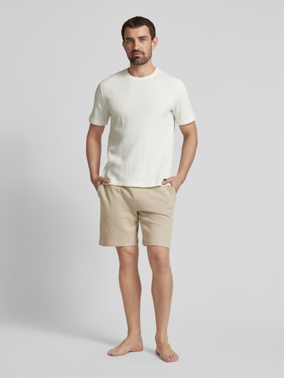 BOSS Regular Fit Shorts mit Strukturmuster Beige 1