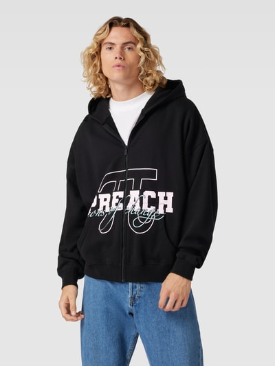 Preach Oversized Sweatjacke mit Label-Print Anthrazit 4