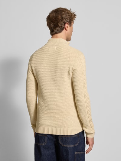 Blend Strickpullover mit Reißverschluss Modell 'BASIM' Offwhite 5