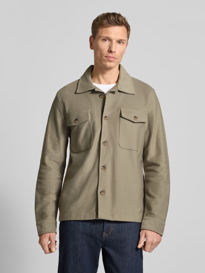 SELECTED HOMME Regular fit overhemdjack van puur biologisch katoen, model 'OLIVER' Olijfgroen - 4