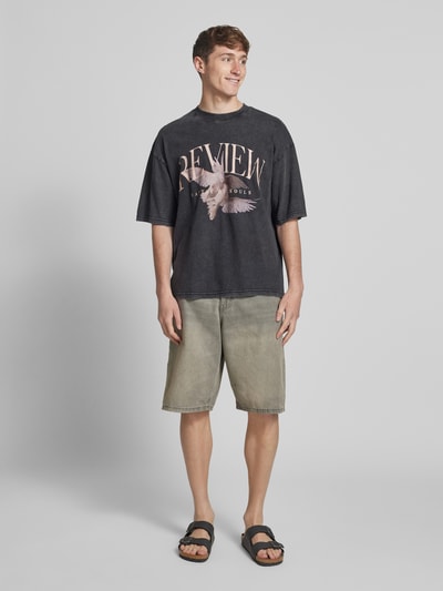 REVIEW T-Shirt mit Label-Print Black 1