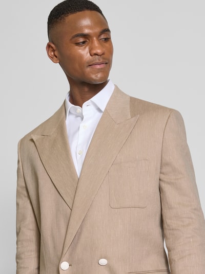 HUGO Regular Fit Sakko aus  Baumwoll-Mix mit Leinen-Anteil Modell 'Kris' Beige 3