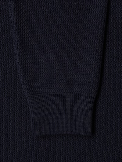 Lacoste Sweter z mieszanki bawełny Granatowy 5