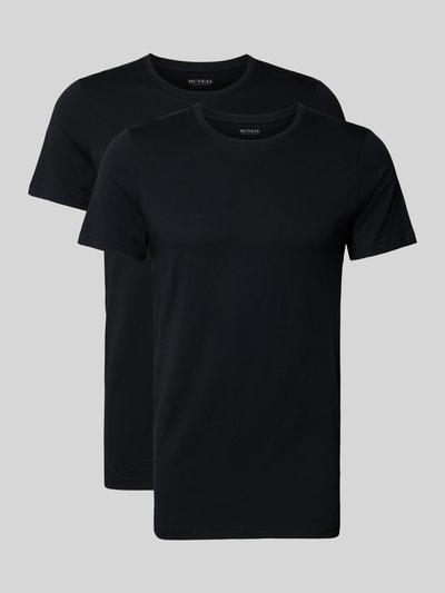 Produktfoto, T-Shirt mit Rundhalsausschnitt im 2er-Pack von MCNEAL, męski t-shirt, bawełna, krój slim fit, okrągły dekolt, zestaw 2 szt.