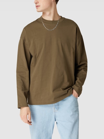 Carhartt Work In Progress Longsleeve mit Logo-Stitching Modell 'LINK SCRIPT' Oliv 4