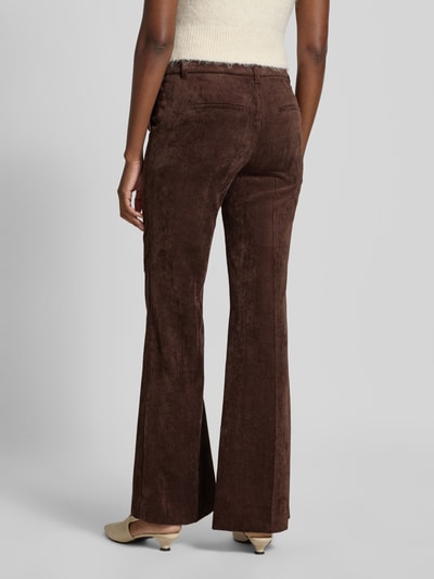 Luisa Cerano Wide Leg Hose mit Strukturmuster Dunkelbraun 5