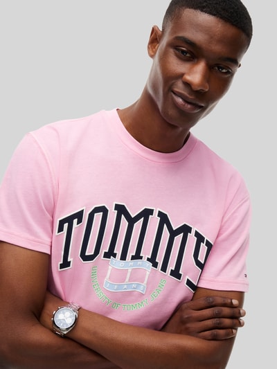 Tommy Jeans Regular Fit T-Shirt aus reiner Baumwolle  Rosa 3