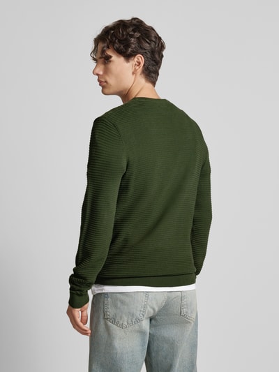 Jack & Jones Strickpullover mit Rundhalsausschnitt Modell 'OTTO' Dunkelgruen 5