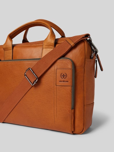 Strellson Torba na laptop z mieszanki skóry z uchwytami model ‘HYDE PARK’ Koniakowy 3