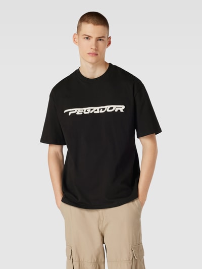 Pegador Oversized T-shirt met labelstitching, model 'MANOR' Zwart - 4