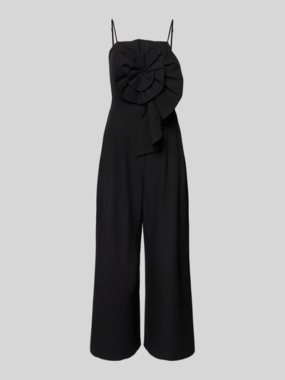 Produktfoto, Jumpsuit mit Spaghettiträgern und Applikation von YAS, schwarz, Material-Mix mit Stretch-Anteil, Regular Fit