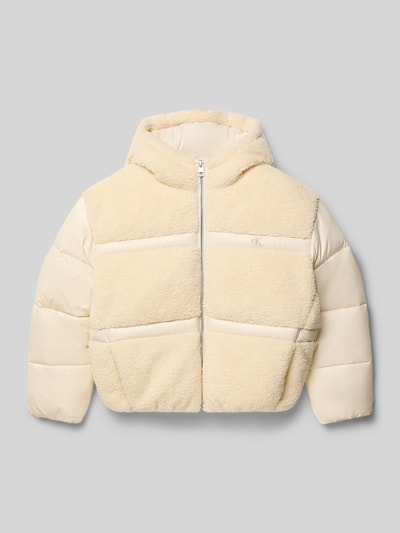 Calvin Klein Jeans Gewatteerd jack met teddybont Ecru - 1
