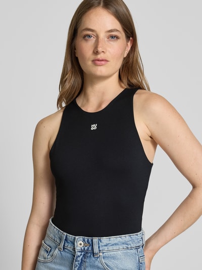 HUGO Body met labeldetail, model 'Dasiel' Zwart - 3