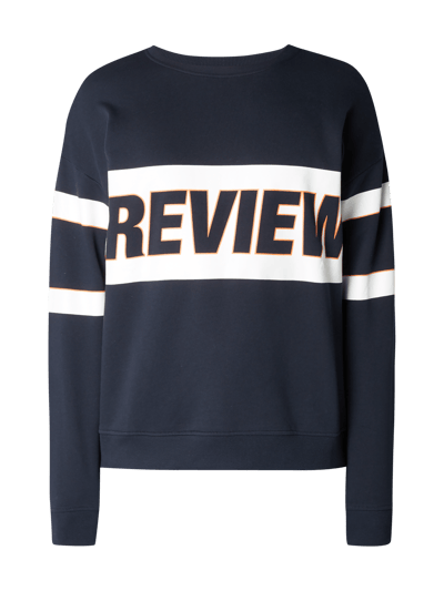 REVIEW Relaxed Fit Sweatshirt mit Kontraststreifen Dunkelblau 2