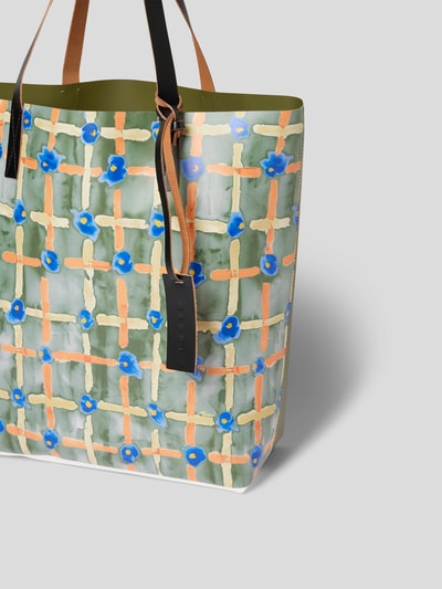 Marni Tote Bag mit floralem Allover-Print Hellblau 3