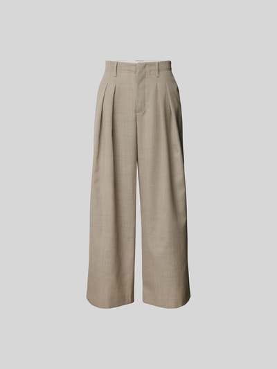 Nanushka Stoffhose aus reiner Wolle Taupe 1