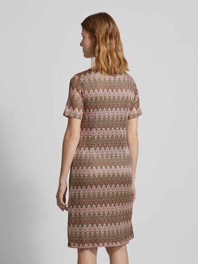 More & More Knielange jurk met zigzagmotief Olijfgroen - 5