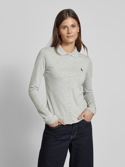 Polo Ralph Lauren Shirt met lange mouwen en labelstitching Lichtgrijs - 4