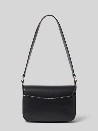 Produktfoto, Shoulder Bag mit Logo-Detail Modell 'Ruby' von GUESS, czarna torba na ramię z klapką, detal z logo, Szerokość w rozmiarze 1: 21 cm, Długość w rozmiarze 1: 14 cm, Głębokość w rozmiarze 1: 6 cm, długość paska na ramię w rozmiarze 1: 58 cm