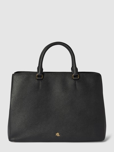 Lauren Ralph Lauren Handtasche aus Rindsleder mit Label-Applikation Black 2