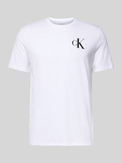 Calvin Klein Jeans T-Shirt mit Label-Print Weiss 2