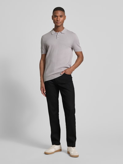 Brax Regular fit linnen broek in 5-pocketmodel, model 'CADIZ' Zwart - 1