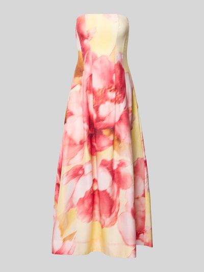 Produktfoto, Cocktailkleid im Off-Shoulder-Look Modell 'Mirielle' von Forever New aus Lyocell-Leinen-Mix, A-Linie, Midilänge, florales Muster