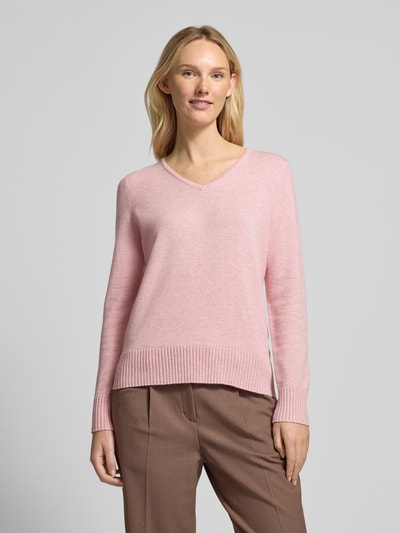 Christian Berg Woman Strickpullover mit gerippten Abschlüssen Altrosa Melange 4