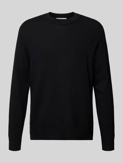 SELECTED HOMME Regular fit gebreide pullover van zuivere merinowol, model 'TRAY' Zwart - 2
