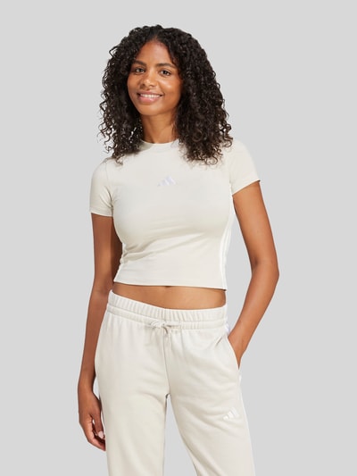 adidas Sportswear Slim Fit T-Shirt aus Baumwoll-Mix mit Logo-Stitching Offwhite 3