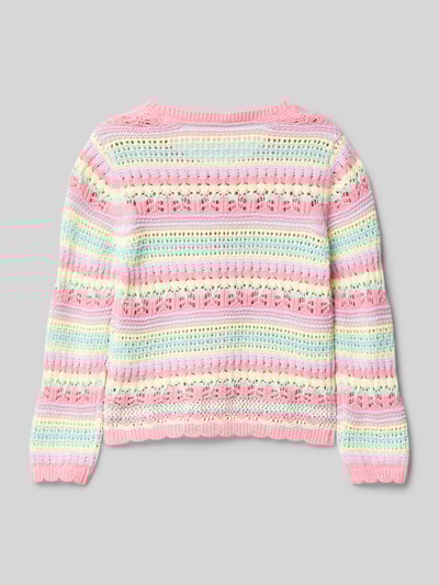 s.Oliver RED LABEL Regular Fit Strickjacke aus Baumwoll-Mix Pink 3