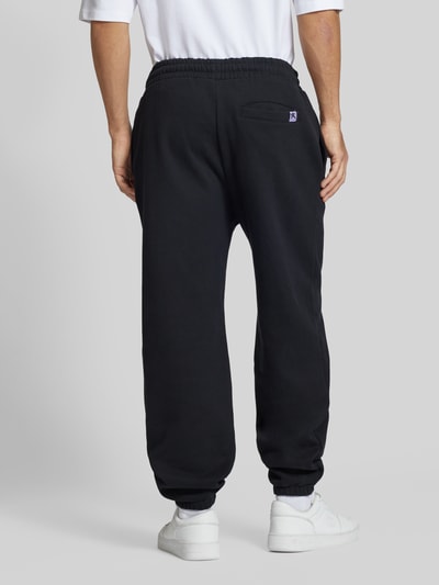 REVIEW Regular fit sweatpants met labelprint Zwart - 5