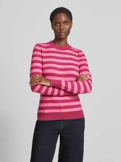 Christian Berg Woman Gebreide pullover met ronde hals Fuchsia - 4