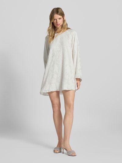 Gina Tricot Minikleid mit rückseitiger Schnürung Ecru 1