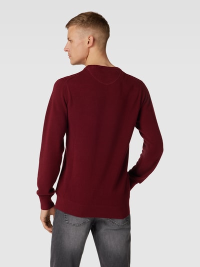 Gant Strickpullover mit Label-Stitching Bordeaux 5