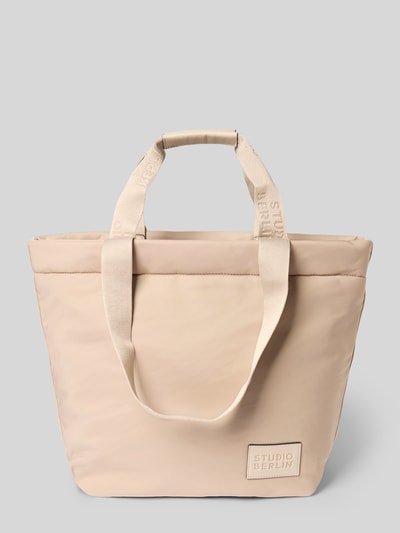 STUDIO BERLIN Shopper met logopatch, model 'Prenzlau' Zand - 2