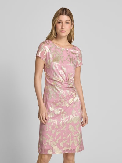 Vera Mont Knielange cocktailjurk met plooien opzij Lichtroze - 4