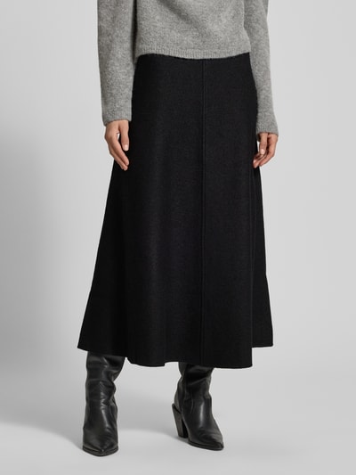 Marc O'Polo Spódnica midi rozkloszowana z mieszanki wiskozy i wełny Czarny 4