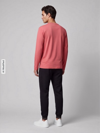 BOSS Green Regular Fit Langarmshirt aus Baumwoll-Mix Modell 'Tee Long' Pink 5