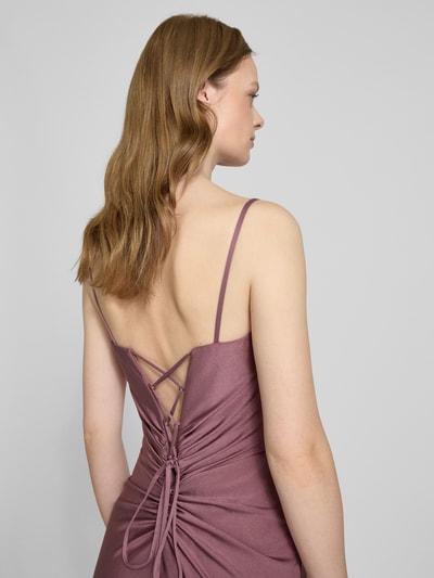 Mascara Avondjurk met vetersluiting en loopsplit Oudroze - 3