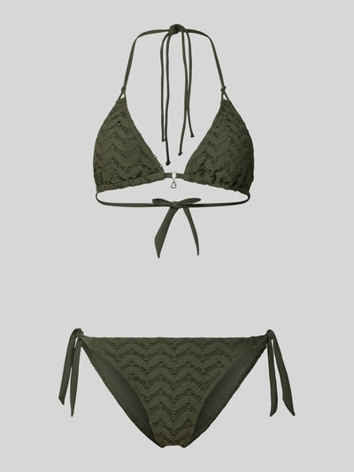 Banana Moon Bikini-Set mit Schnürung Modell 'YERODASIA WAVEMESH' Oliv 1