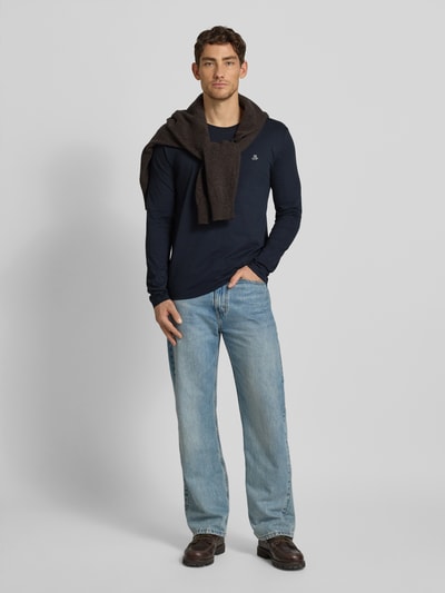 Marc O'Polo Regular Fit Langarmshirt aus reiner Baumwolle Marine 1