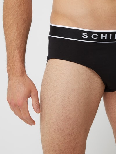 Schiesser Slip mit Logo-Bund im 3er-Pack Black 3