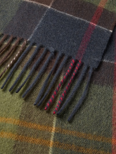 Barbour Schal mit Fransen aus Kaschmir Oliv 2