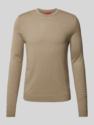 HUGO Strickpullover mit Rundhalsausschnitt Modell 'Cody' Beige 2